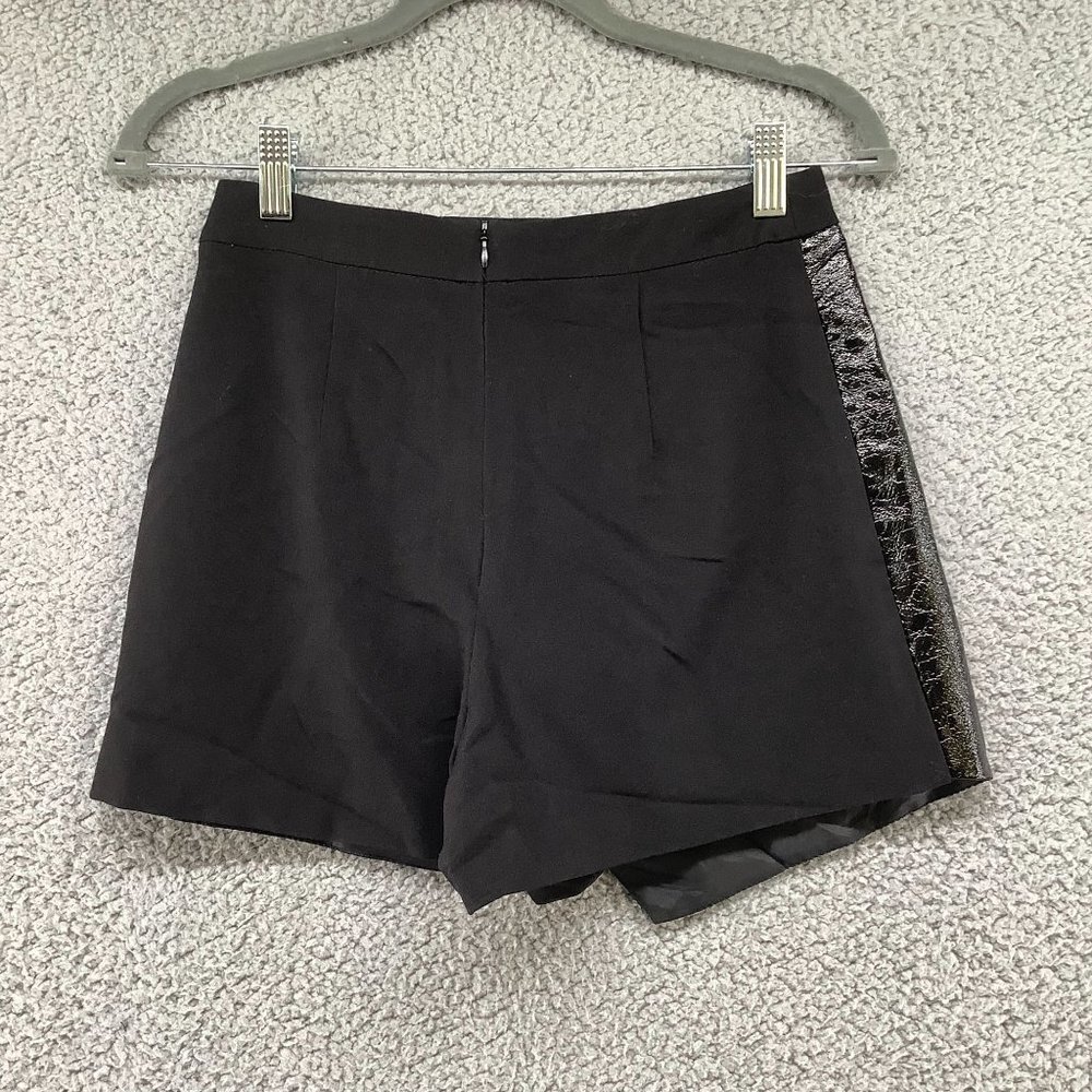 Miss Selfridge Mini Skort Size 4 Black Asymmetric Faux Leather Layer Punk Rock - Picture 3 of 7